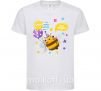 Детская футболка Bee happy Белый фото