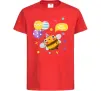 Детская футболка Bee happy Красный фото
