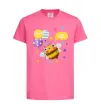 Детская футболка Bee happy Ярко-розовый фото