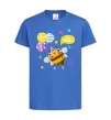 Детская футболка Bee happy Ярко-синий фото