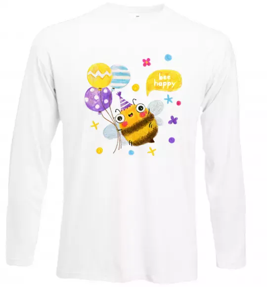 Лонгслів Bee happy Білий фото