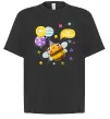 Футболка Оверсайз Bee happy Черный фото