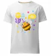 Чоловіча преміум футболка Bee happy Білий фото