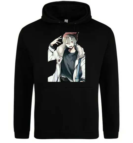 Женская толстовка (худи) Аніме хлопчик Черный фото