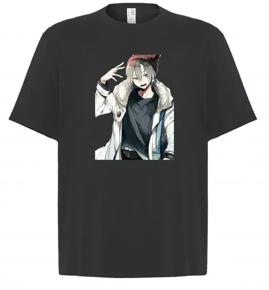 Футболка Оверсайз Аніме хлопчик Чорний фото