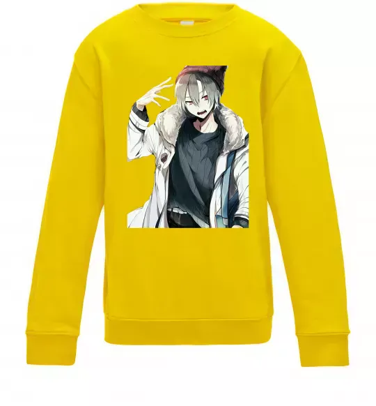 Дитячий світшот Аніме хлопчик Сонячно жовтий фото