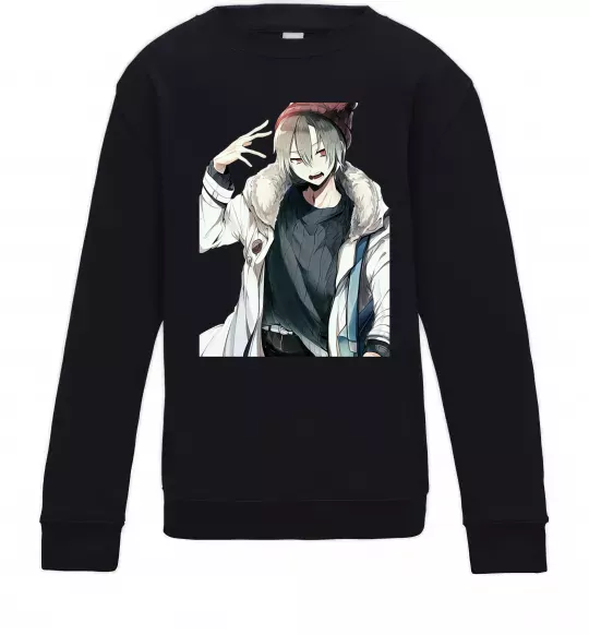 Дитячий світшот Аніме хлопчик Чорний фото