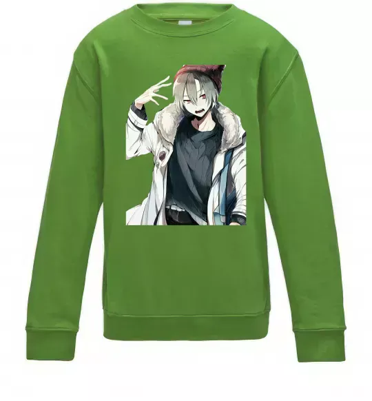 Дитячий світшот Аніме хлопчик Лаймовий фото