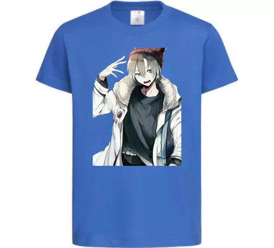 Детская футболка Аніме хлопчик Ярко-синий фото