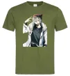 Чоловіча футболка Аніме хлопчик Оливковий Чоловіча футболка Аніме хлопчик Оливковий фото