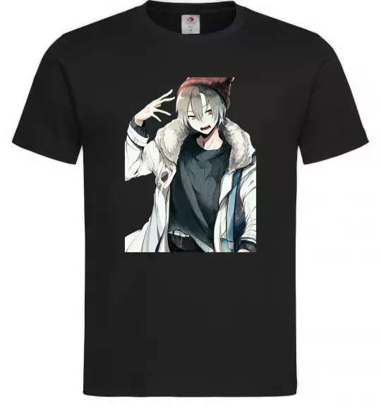Чоловіча футболка Аніме хлопчик Чорний фото