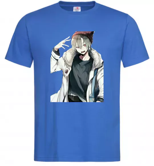 Чоловіча футболка Аніме хлопчик Яскраво-синій фото