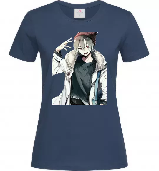 Жіноча футболка Аніме хлопчик Темно-синій фото