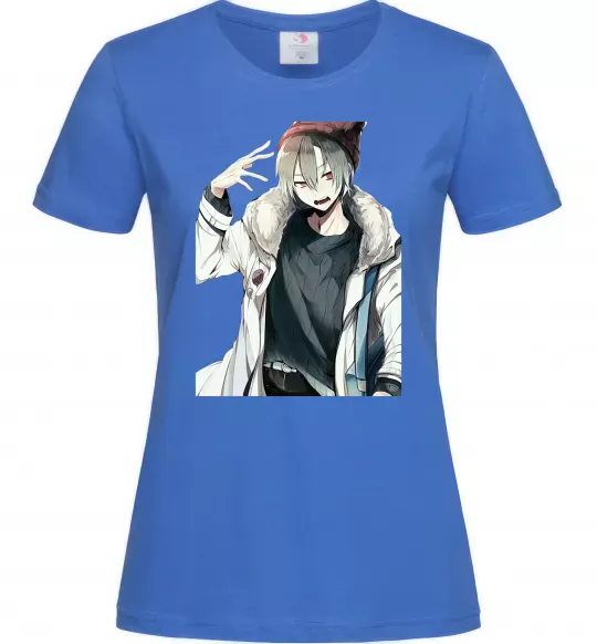 Жіноча футболка Аніме хлопчик Яскраво-синій фото