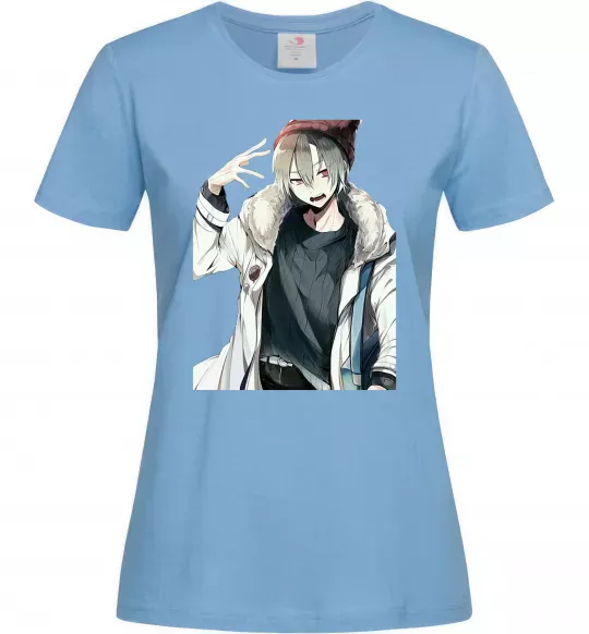 Жіноча футболка Аніме хлопчик Блакитний фото