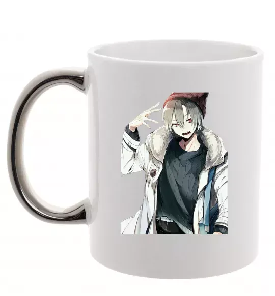 Чашка з кольоровою ручкою Аніме хлопчик Срібло фото