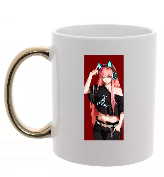 Чашка с цветной ручкой Звукове обладнання Золото фото