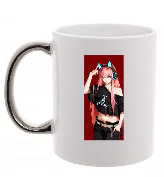 Чашка с цветной ручкой Звукове обладнання Серебро фото