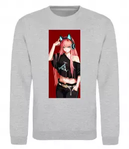 Свитшот Волчица и пряности украинка аниме Серый меланж фото