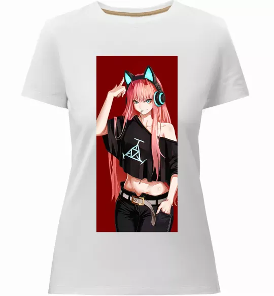 Женская премиум футболка Звукове обладнання Белый фото