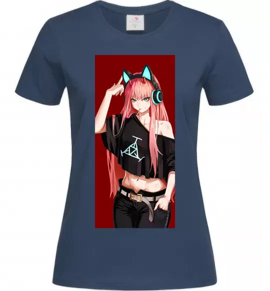 Женская футболка Звукове обладнання Темно-синий фото