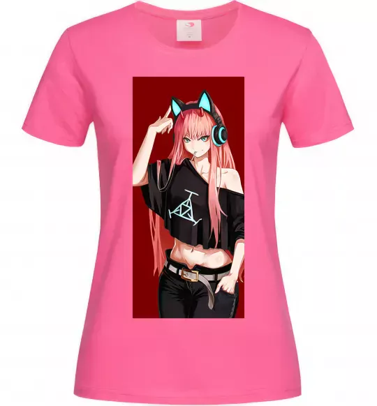 Женская футболка Звукове обладнання Ярко-розовый фото