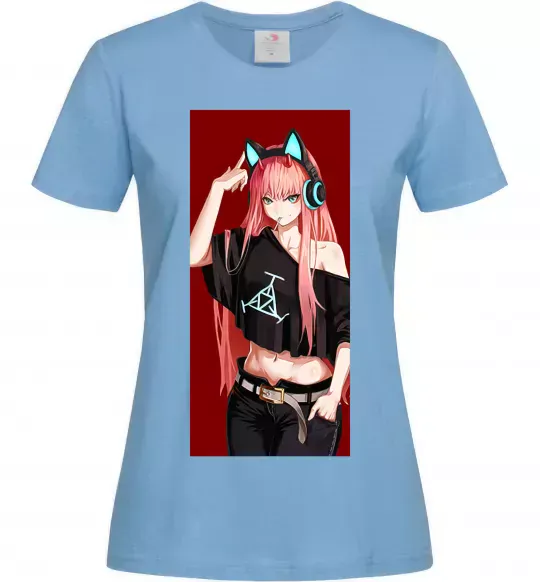 Женская футболка Звукове обладнання Голубой фото