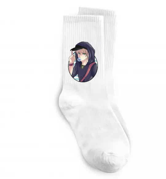 Носки Boy with bubble gum Белый фото