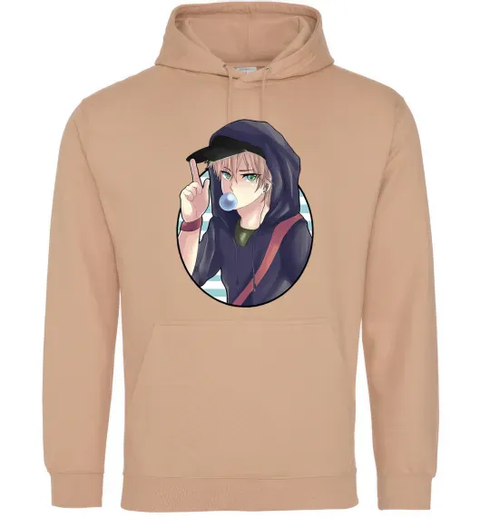 Женская толстовка (худи) Boy with bubble gum Песочный фото