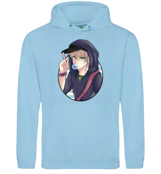 Жіноча толстовка (худі) Boy with bubble gum Блакитний фото