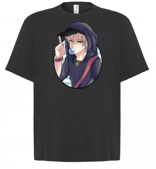 Футболка Оверсайз Boy with bubble gum Черный фото