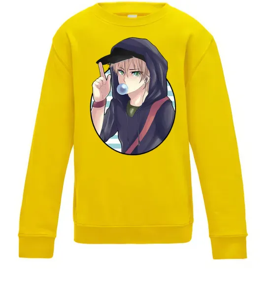 Дитячий світшот Boy with bubble gum Сонячно жовтий фото