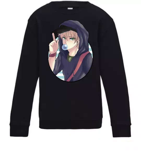 Дитячий світшот Boy with bubble gum Чорний фото