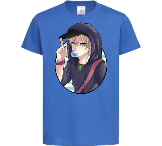 Детская футболка Boy with bubble gum Ярко-синий фото