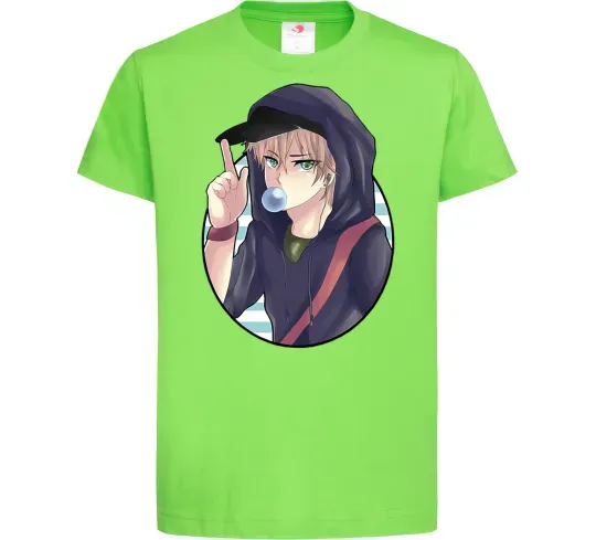 Детская футболка Boy with bubble gum Лаймовый фото