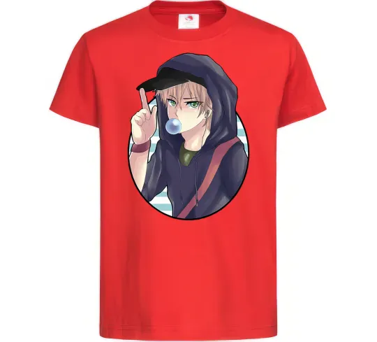 Детская футболка Boy with bubble gum Красный фото