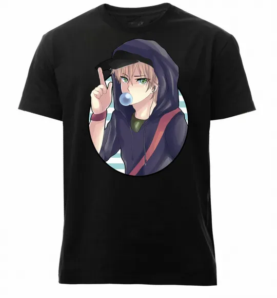 Чоловіча преміум футболка Boy with bubble gum Чорний фото