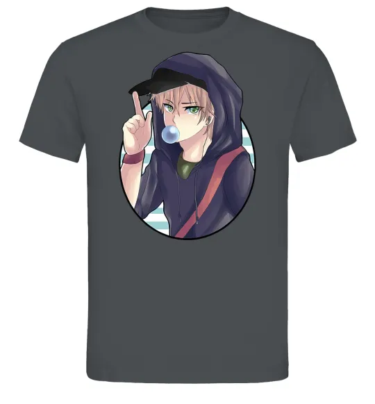 Мужская футболка Boy with bubble gum Графит фото