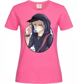 Женская футболка Boy with bubble gum Ярко-розовый фото