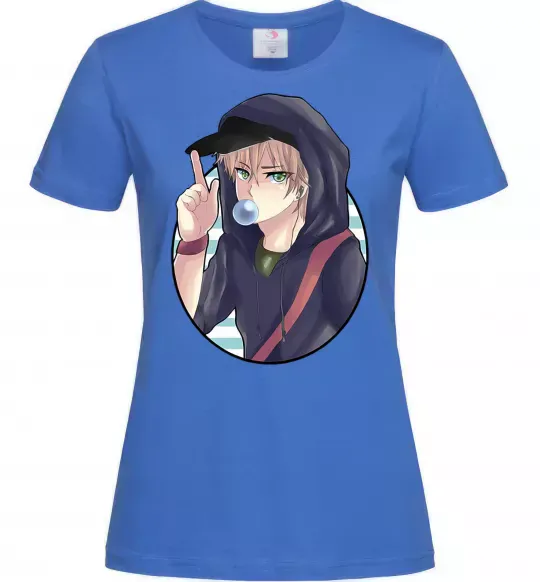 Женская футболка Boy with bubble gum Ярко-синий фото