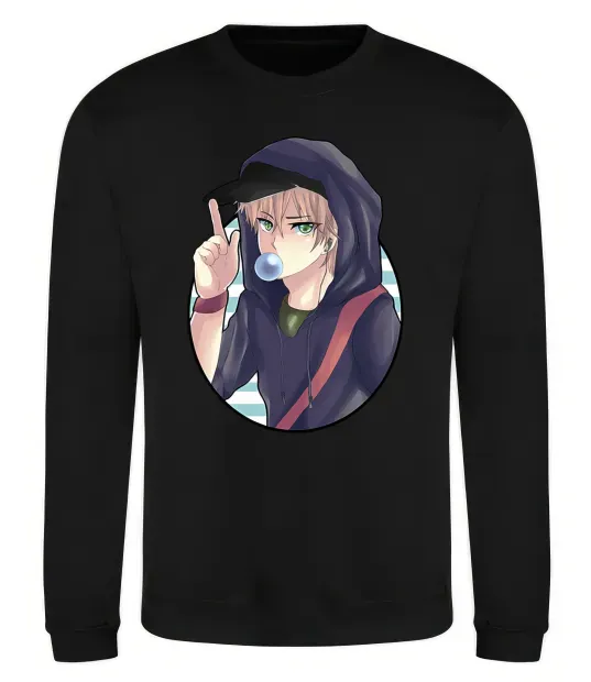 Свитшот Boy with bubble gum Черный фото