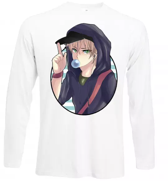 Лонгслив Boy with bubble gum Белый фото