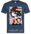 Мужская футболка Anime fish and girl Темно-синий фото