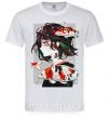 Мужская футболка Anime fish and girl Белый фото
