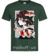 Чоловіча футболка Anime fish and girl Темно-зелений фото