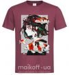 Мужская футболка Anime fish and girl Бордовый фото