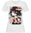 Женская футболка Anime fish and girl Белый фото