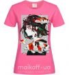 Женская футболка Anime fish and girl Ярко-розовый фото