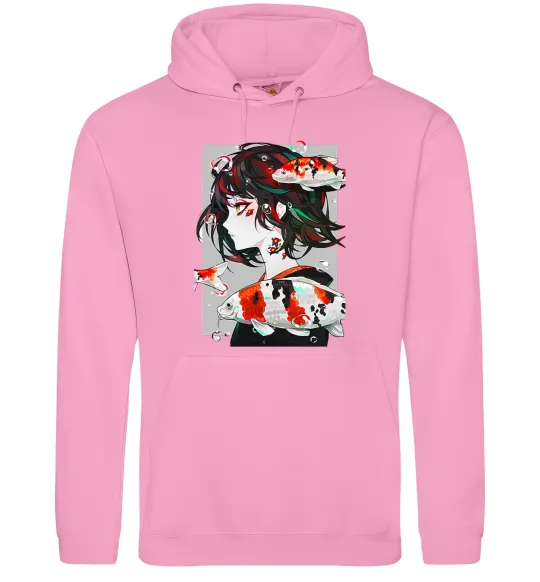 Женская толстовка (худи) Anime fish and girl Розовый фото