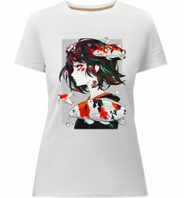 Жіноча преміум футболка Anime fish and girl